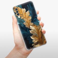 iSaprio Silikónové puzdro - GoldBlue Leaves 02 pre Samsung Galaxy A50