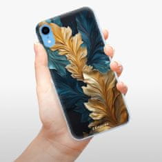 iSaprio Silikónové puzdro - GoldBlue Leaves 02 pre Apple iPhone Xr