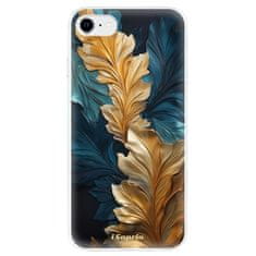 iSaprio Silikónové puzdro - GoldBlue Leaves 02 pre Apple iPhone SE 2020