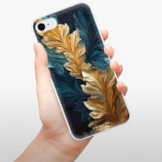 iSaprio Silikónové puzdro - GoldBlue Leaves 02 pre Apple iPhone SE 2020