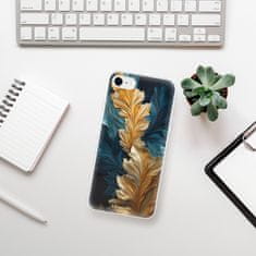 iSaprio Silikónové puzdro - GoldBlue Leaves 02 pre Apple iPhone SE 2020