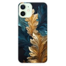 iSaprio Silikónové puzdro - GoldBlue Leaves 02 pre Apple iPhone 12 Mini