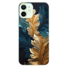 iSaprio Silikónové puzdro - GoldBlue Leaves 02 pre Apple iPhone 12