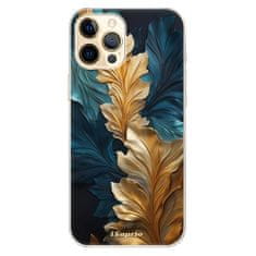 iSaprio Silikónové puzdro - GoldBlue Leaves 02 pre Apple iPhone 12 Pro