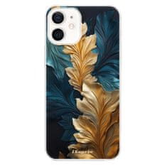 iSaprio Silikónové puzdro - GoldBlue Leaves 02 pre Apple iPhone 12 Mini