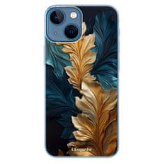 iSaprio Silikónové puzdro - GoldBlue Leaves 02 pre Apple iPhone 13 mini