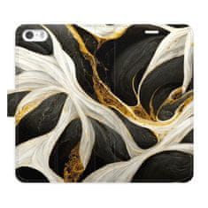 iSaprio Flipové puzdro - BlackGold Marble pre Apple iPhone 5/5S/SE