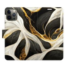iSaprio Flipové puzdro - BlackGold Marble pre Apple iPhone 12 / 12 Pro