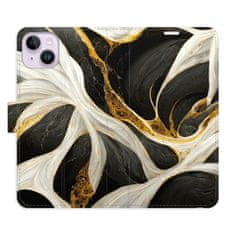 iSaprio Flipové puzdro - BlackGold Marble pre Apple iPhone 14 Plus