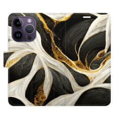 iSaprio Flipové puzdro - BlackGold Marble pre Apple iPhone 14 Pro