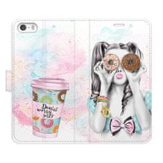 iSaprio Flipové puzdro - Donut Worry Girl pre Apple iPhone 5/5S/SE