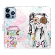 iSaprio Flipové puzdro - Donut Worry Girl pre Apple iPhone 13 Pro