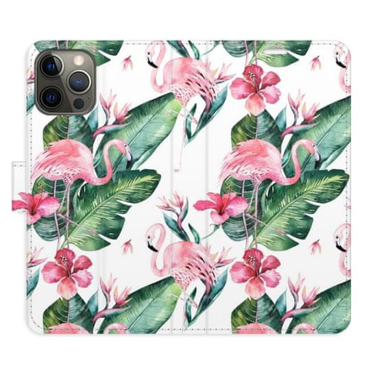 iSaprio Flipové puzdro - Flamingos Pattern pre Apple iPhone 12 / 12 Pro