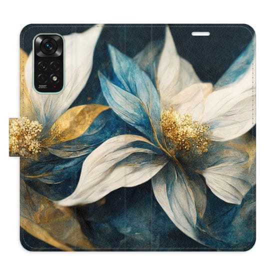 iSaprio Flipové puzdro - Gold Flowers pre Xiaomi Redmi Note 11 / Note 11S