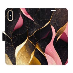 iSaprio Flipové puzdro - Gold Pink Marble 02 pre Apple iPhone X / XS