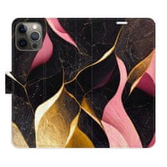 iSaprio Flipové puzdro - Gold Pink Marble 02 pre Apple iPhone 12 / 12 Pro