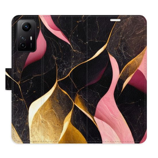 iSaprio Flipové puzdro - Gold Pink Marble 02 pre Xiaomi Redmi Note 12S