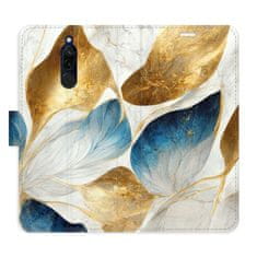 iSaprio Flipové puzdro - GoldBlue Leaves pre Xiaomi Redmi 8