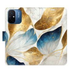 iSaprio Flipové puzdro - GoldBlue Leaves pre Xiaomi Redmi 12C