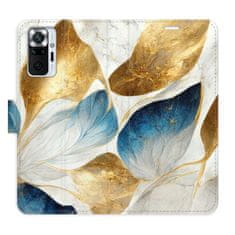 iSaprio Flipové puzdro - GoldBlue Leaves pre Xiaomi Redmi Note 10 Pro