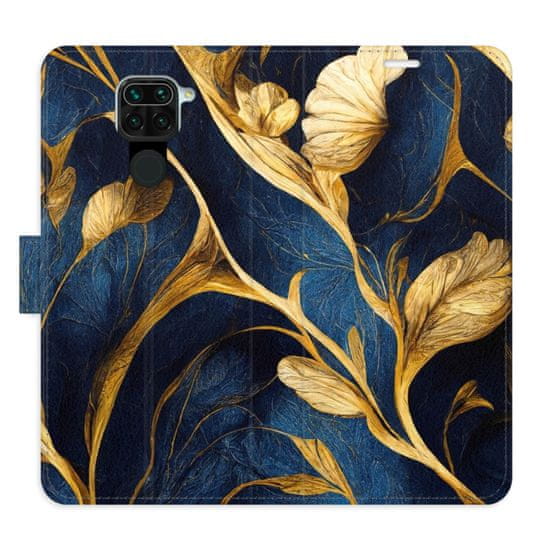 iSaprio Flipové puzdro - GoldBlue pre Xiaomi Redmi Note 9