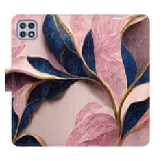 iSaprio Flipové puzdro - Pink Leaves pre Samsung Galaxy A22 5G