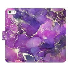 iSaprio Flipové puzdro - Purple Marble pre Apple iPhone 5/5S/SE