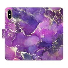 iSaprio Flipové puzdro - Purple Marble pre Apple iPhone X / XS