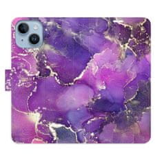 iSaprio Flipové puzdro - Purple Marble pre Apple iPhone 14