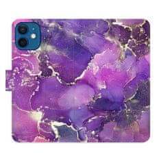 iSaprio Flipové puzdro - Purple Marble pre Apple iPhone 12 Mini