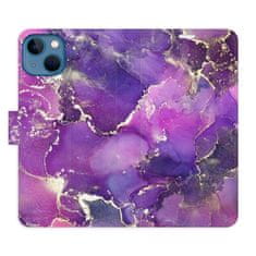 iSaprio Flipové puzdro - Purple Marble pre Apple iPhone 13