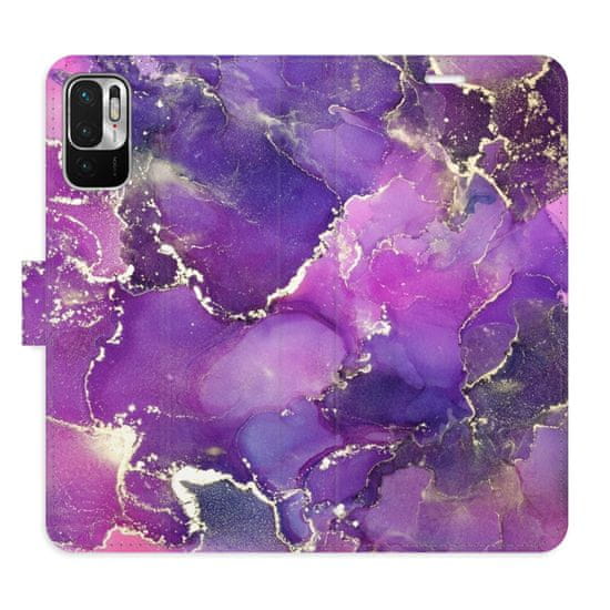 iSaprio Flipové puzdro - Purple Marble pre Xiaomi Redmi Note 10 5G