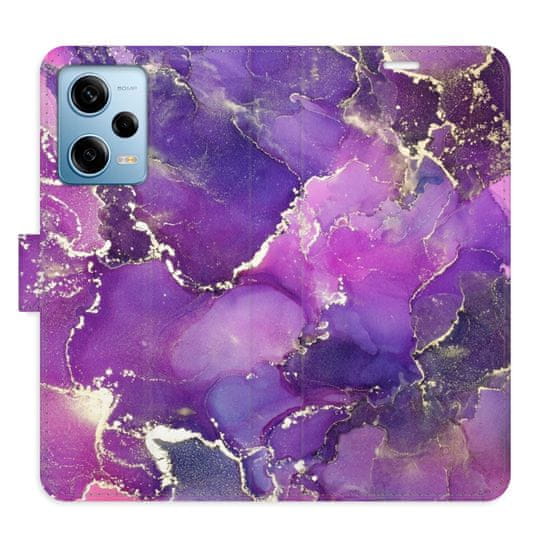 iSaprio Flipové puzdro - Purple Marble pre Xiaomi Redmi Note 12 Pro 5G