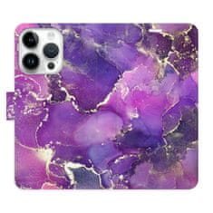 iSaprio Flipové puzdro - Purple Marble pre Apple iPhone 15 Pro