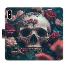 iSaprio Flipové puzdro - Skull in Roses 02 pre Apple iPhone X / XS