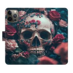 iSaprio Flipové puzdro - Skull in Roses 02 pre Apple iPhone 12 / 12 Pro