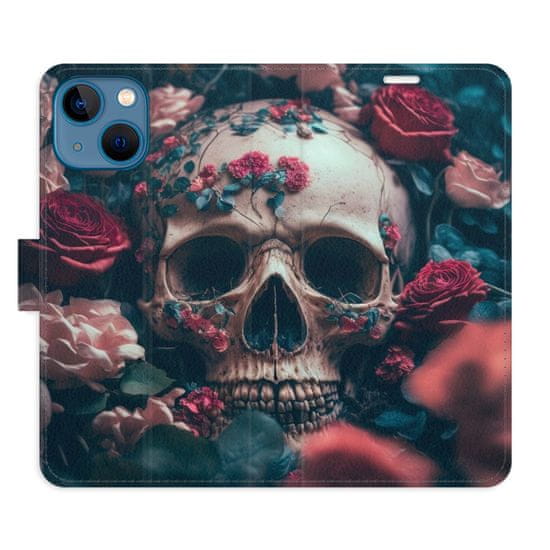 iSaprio Flipové puzdro - Skull in Roses 02 pre Apple iPhone 13 mini