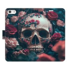 iSaprio Flipové puzdro - Skull in Roses 02 pre Apple iPhone 5/5S/SE