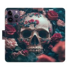 iSaprio Flipové puzdro - Skull in Roses 02 pre Apple iPhone 14 Pro Max