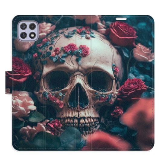 iSaprio Flipové puzdro - Skull in Roses 02 pre Samsung Galaxy A22 5G