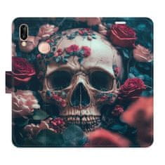 iSaprio Flipové puzdro - Skull in Roses 02 pre Huawei P20 Lite