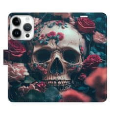 iSaprio Flipové puzdro - Skull in Roses 02 pre Apple iPhone 15 Pro