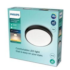 Philips LED Kúpeľňové stropné svietidlo Philips Doris CL257 8719514326606 17W 1500lm 2700K IP44 31,3 cm čierne