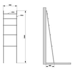 SAPHO DEBUT sušiak uterákov na opretie 500x1860x32mm, čierna mat SE121 - Sapho