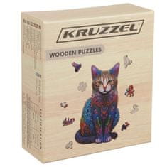 Kruzzel 22878 Drevené puzzle mačka 130 dielov, 38 x 24 cm