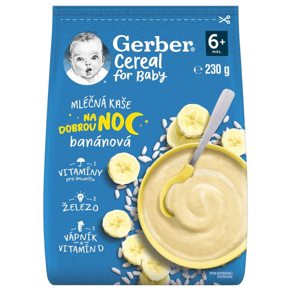 Gerber Cereal mliečna kaša banánová Dobrú noc 230 g