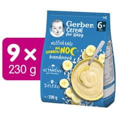 Gerber Cereal mliečna kaša banánová Dobrú noc 9x230 g