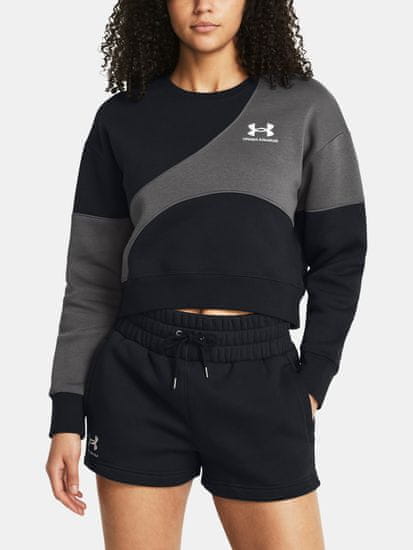 Under Armour Mikina Essential Fleece Crop Crew-BLK