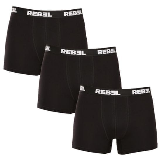 Nedeto 3PACK pánske boxerky Rebel čierne (3NBR001)