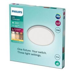 Philips LED Kúpeľňové stropné svietidlo Philips Superslim CL550 8719514327184 15W 1300lm 2700K IP44 25cm biele, 3-krokové stmievanie